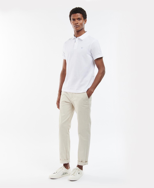 Men's Barbour Birkhill T Shirts White | WNEFJM-852