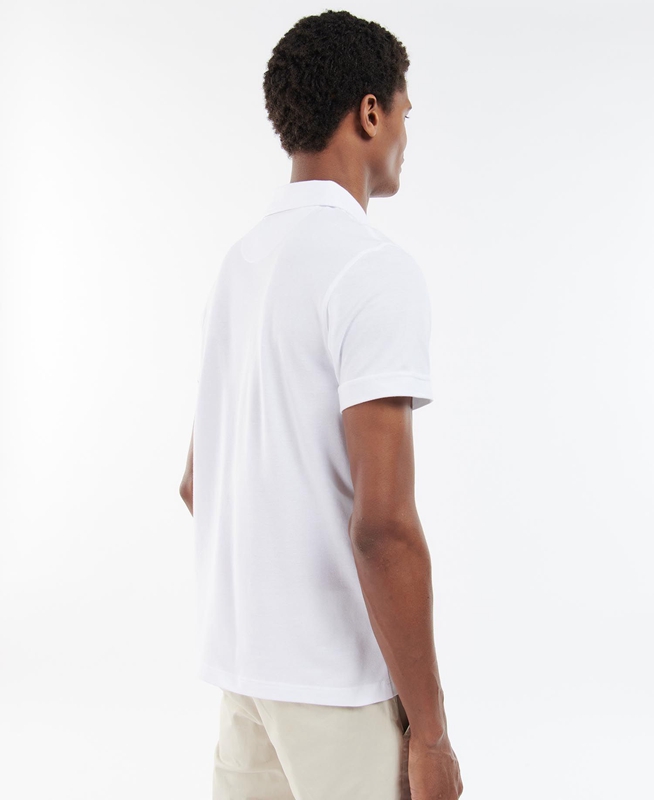 Men's Barbour Birkhill T Shirts White | WNEFJM-852