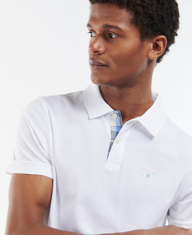 Men's Barbour Birkhill T Shirts White | WNEFJM-852