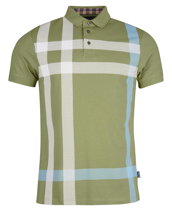 Men's Barbour Blaine Polo shirts Green | AEQICK-206