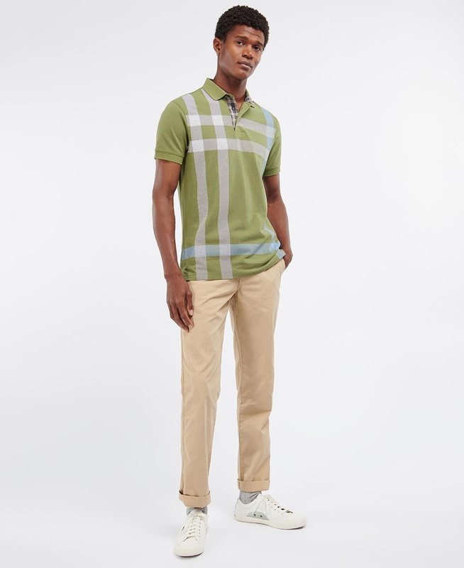 Men's Barbour Blaine Polo shirts Green | AEQICK-206