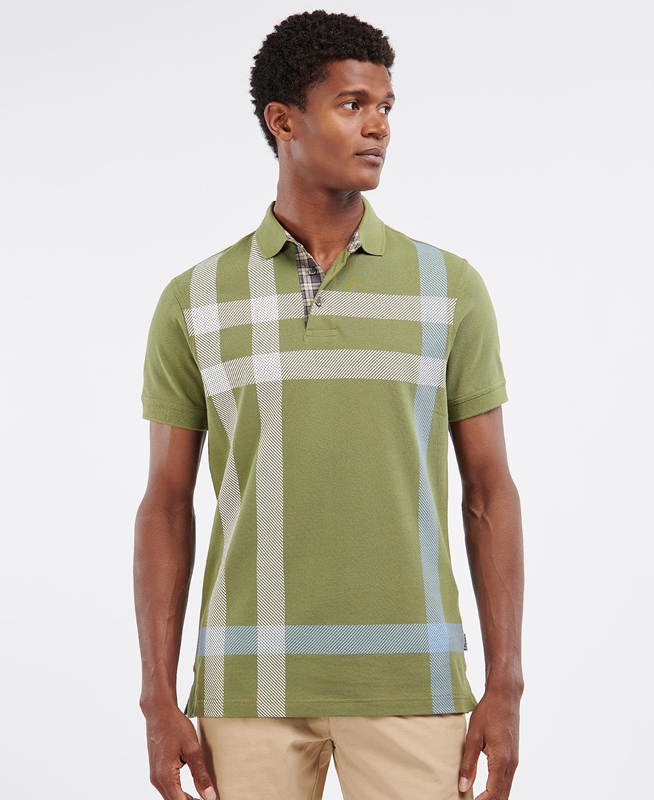 Men's Barbour Blaine Polo shirts Green | AEQICK-206