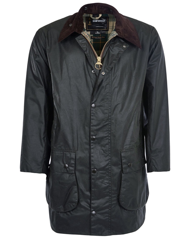 Men's Barbour Border® Waxed Jackets Black | AEKSBP-562