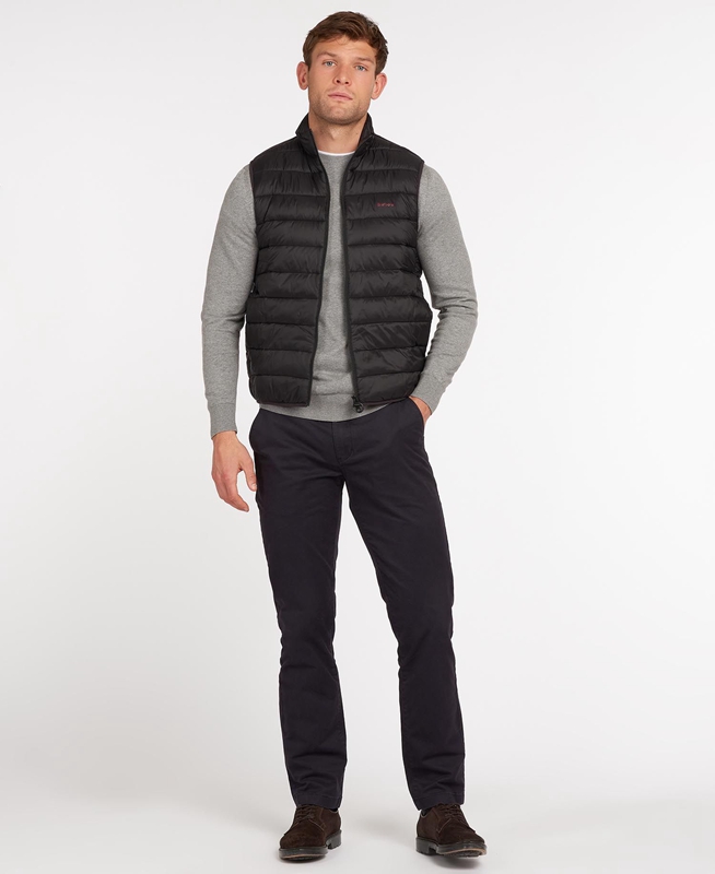 Men's Barbour Bretby Vest Black | HGXDVE-406