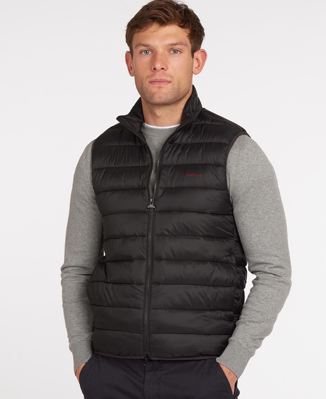 Men\'s Barbour Bretby Vest Black | HGXDVE-406