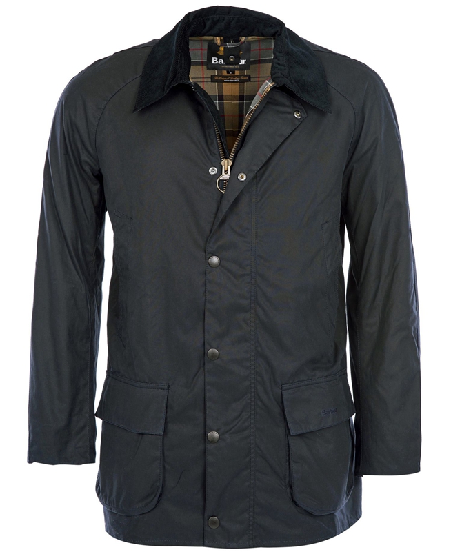 Men's Barbour Bristol Waxed Jackets Navy | CFAVTW-203