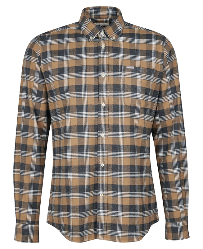 Men's Barbour Brockwell Tailored Fit Shirts Beige | SZYJPN-904