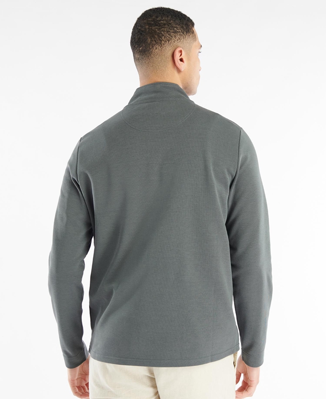 Men's Barbour Broughton Half Zip Sweatshirts Grey | VGYXEA-932