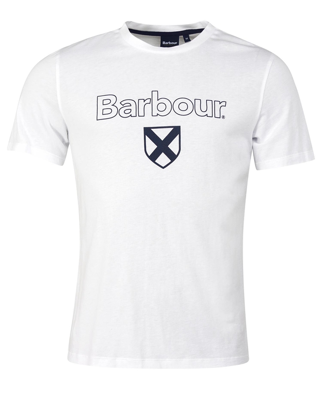 Men's Barbour Cameron T Shirts White | KBERXI-594