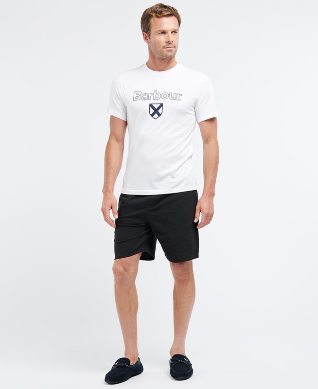 Men's Barbour Cameron T Shirts White | KBERXI-594