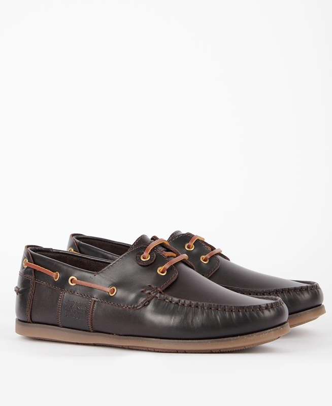 Men's Barbour Capstan Loafers Coffee | SQNWYG-296