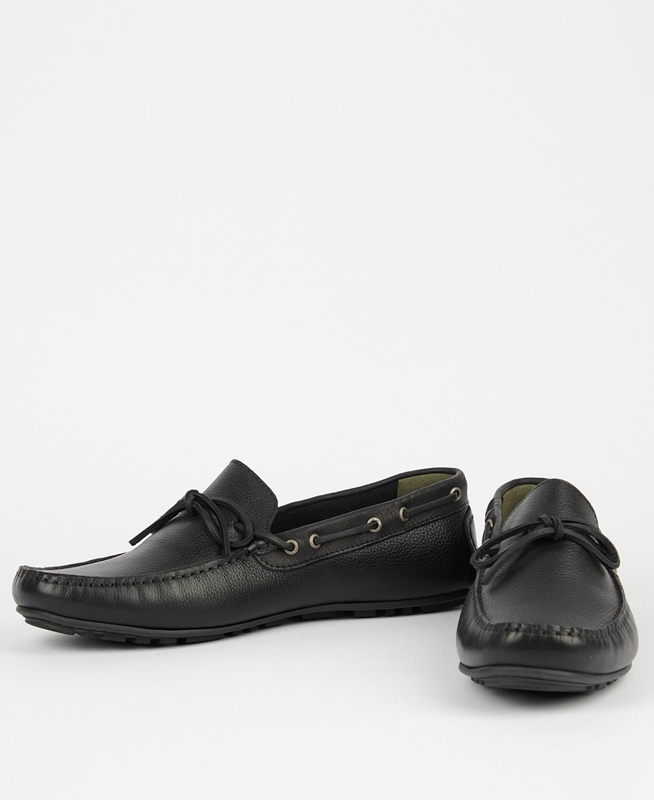 Men's Barbour Clark Loafers Black | WGNYPS-260