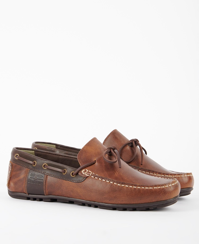 Men's Barbour Clark Loafers Brown | RJSGIX-840