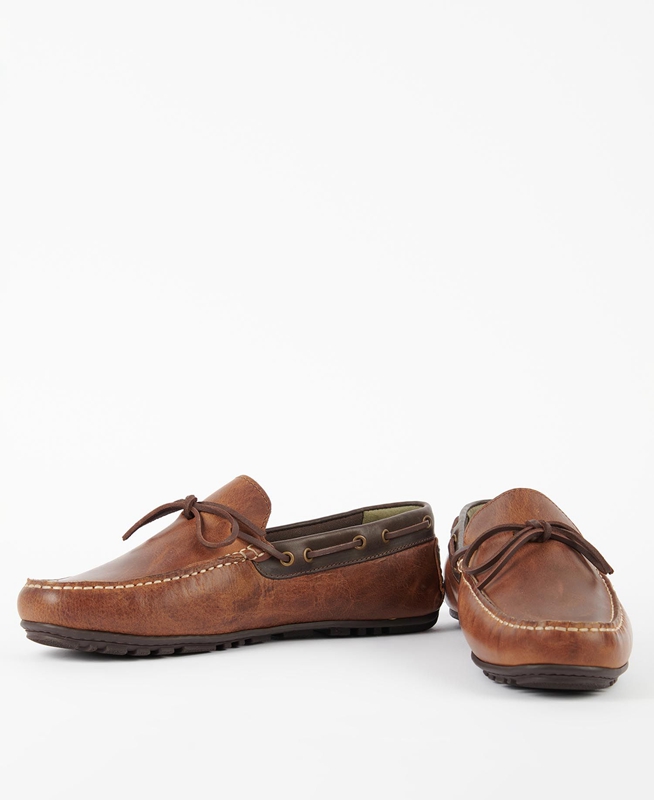 Men's Barbour Clark Loafers Brown | RJSGIX-840