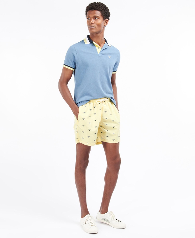 Men's Barbour Coastal Swim Pants Yellow | IVJRYU-691