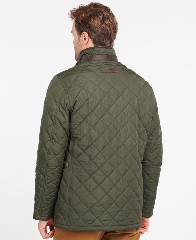 Men's Barbour Devon Quilted Jackets Green | RQCXET-590