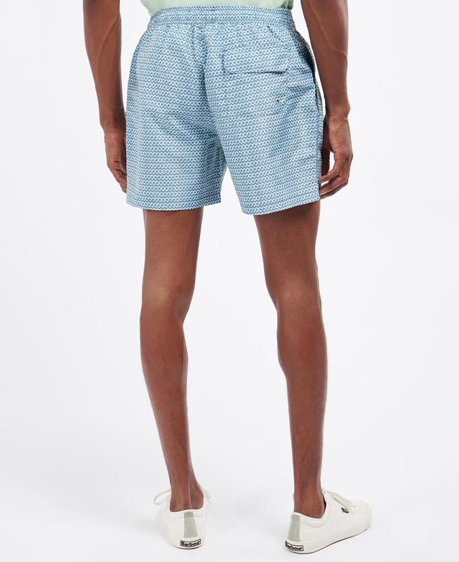 Men's Barbour Diamond Geo Swim Pants Blue | DGWZJY-304