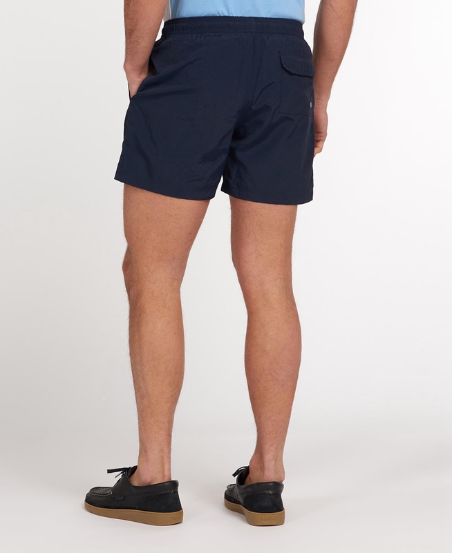 Men's Barbour Essential Logo 5'' Swim Pants Navy | MPFXGL-721