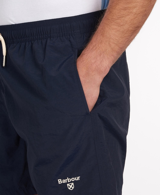 Men's Barbour Essential Logo 5'' Swim Pants Navy | MPFXGL-721