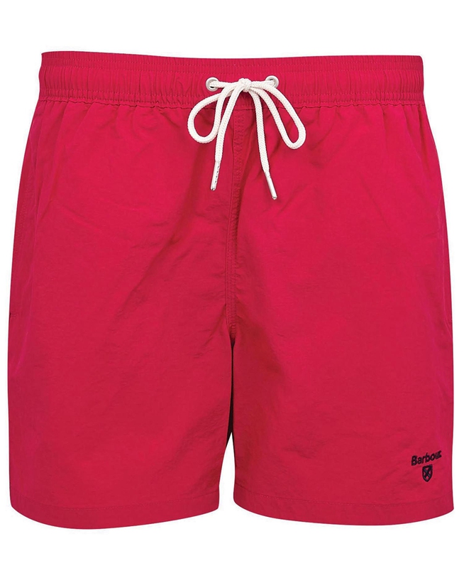 Men's Barbour Essential Logo 5'' Swim Pants Red | RKQDSI-574