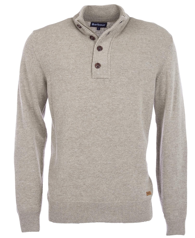 Men's Barbour Essential Patch Half Zip Sweaters Grey | ILBXFT-170