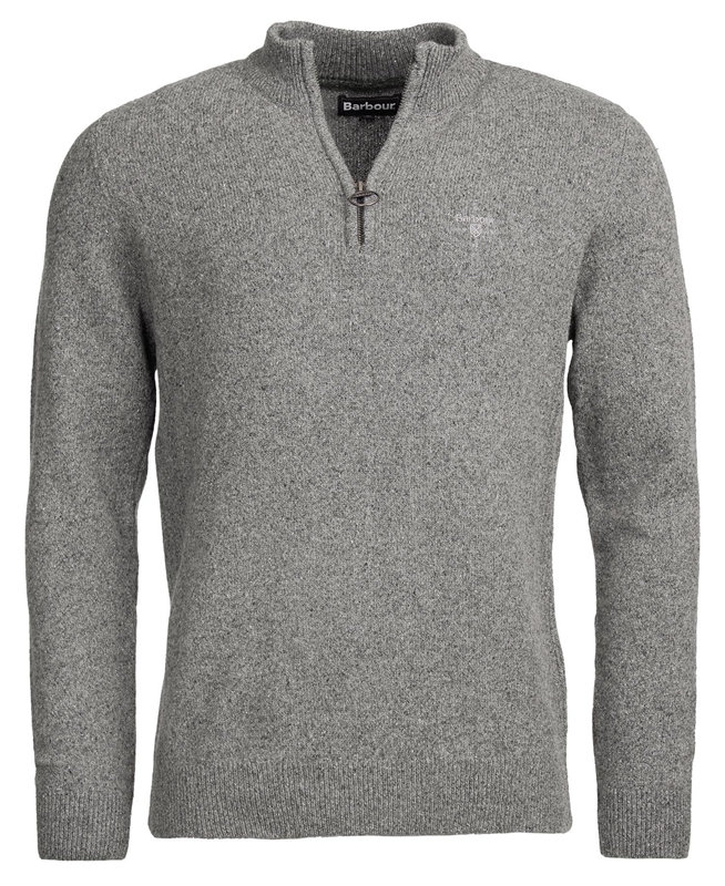 Men's Barbour Essential Tisbury Half Zip Sweaters Grey | LZTKWS-076