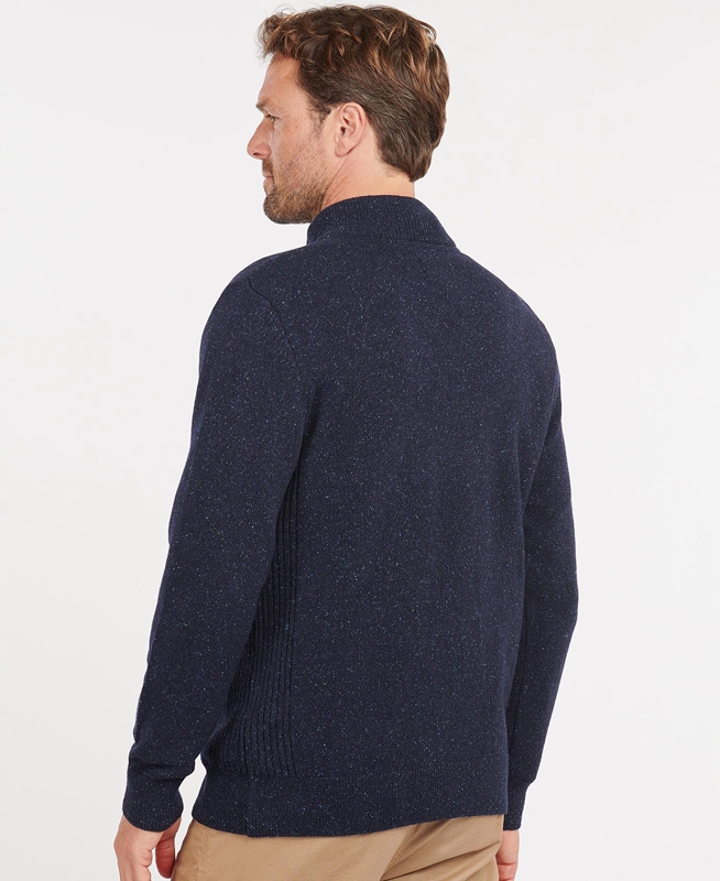 Men's Barbour Essential Tisbury Half Zip Sweaters Navy | YBIPEJ-240