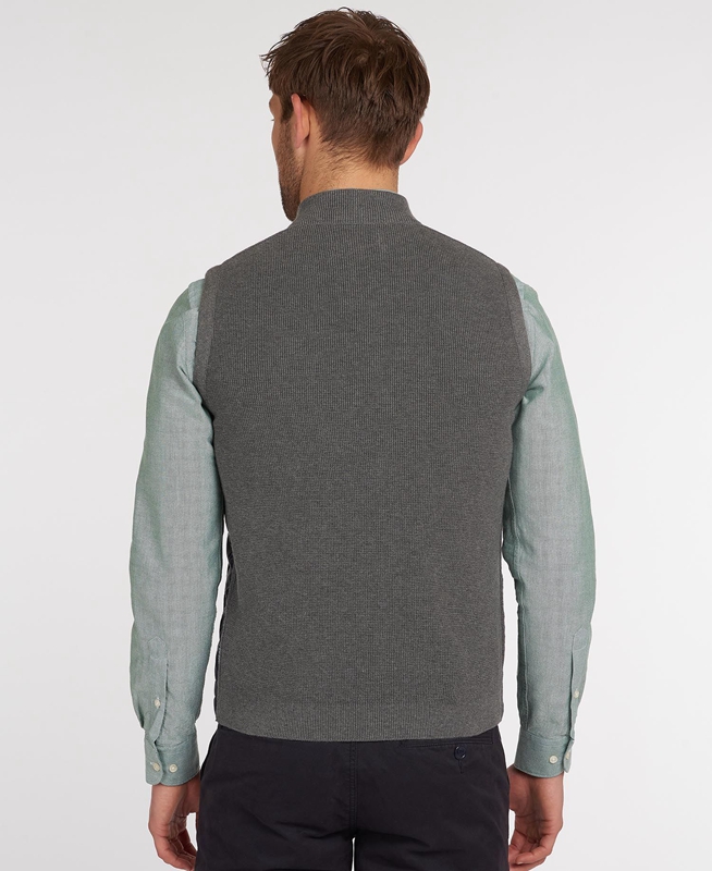 Men's Barbour Essential Vest Grey | GRUSTV-845