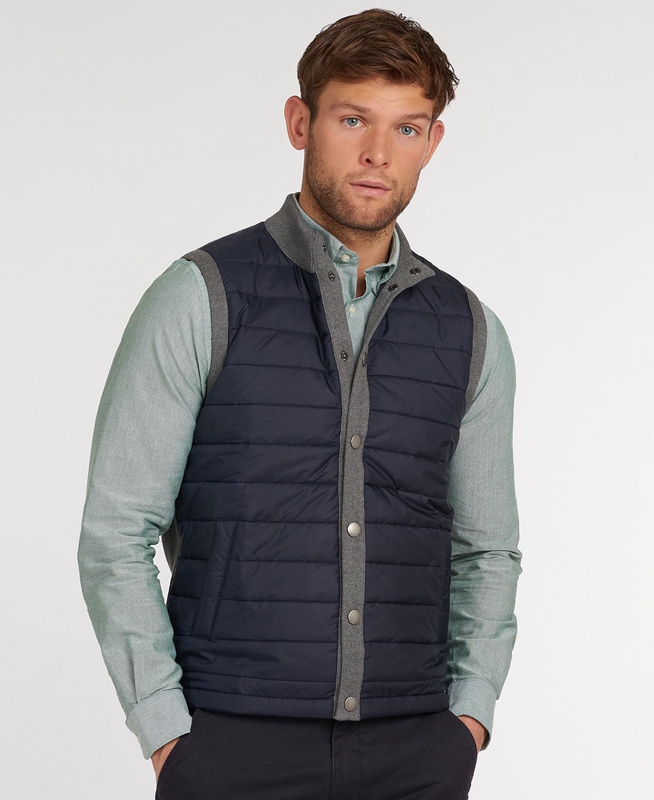 Men\'s Barbour Essential Vest Grey | GRUSTV-845