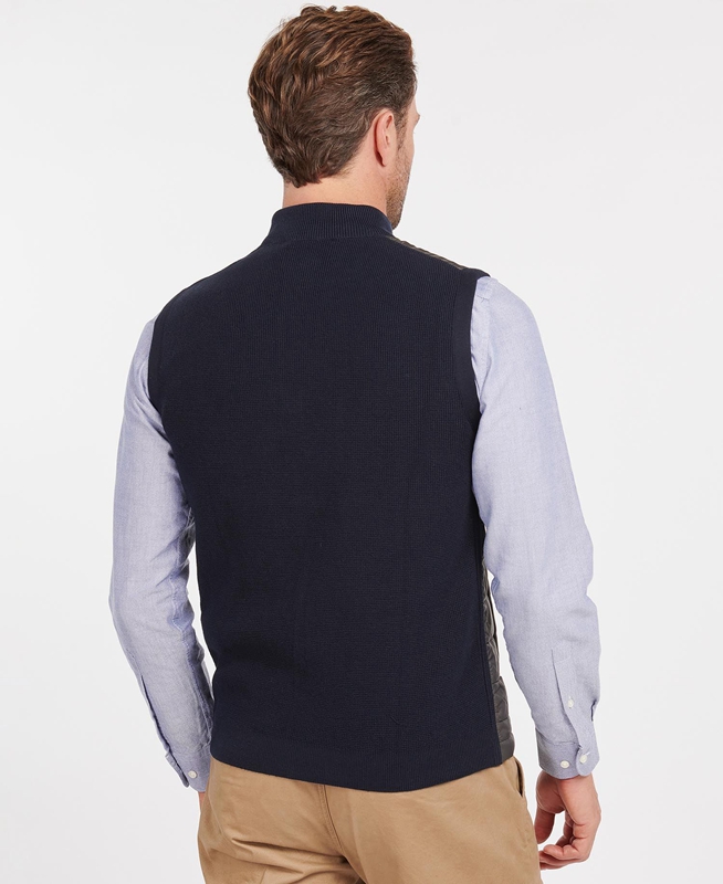 Men's Barbour Essential Vest Navy | LCGZYO-869