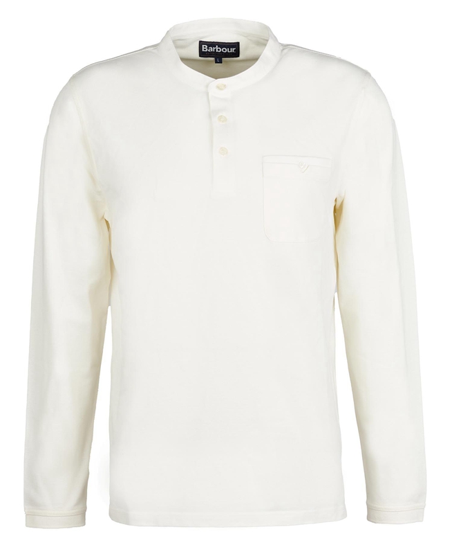 Men's Barbour Explorer Henley Polo shirts Cream | NQIEUK-681