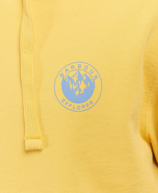 Men's Barbour Explorer Hoodie Sweatshirts Yellow | JMPYVG-032