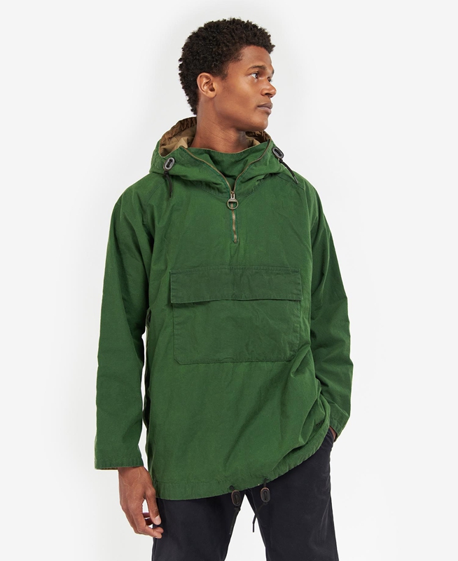 Men's Barbour Explorer Twig Pullover Casual Jackets Green | CTJGHZ-741