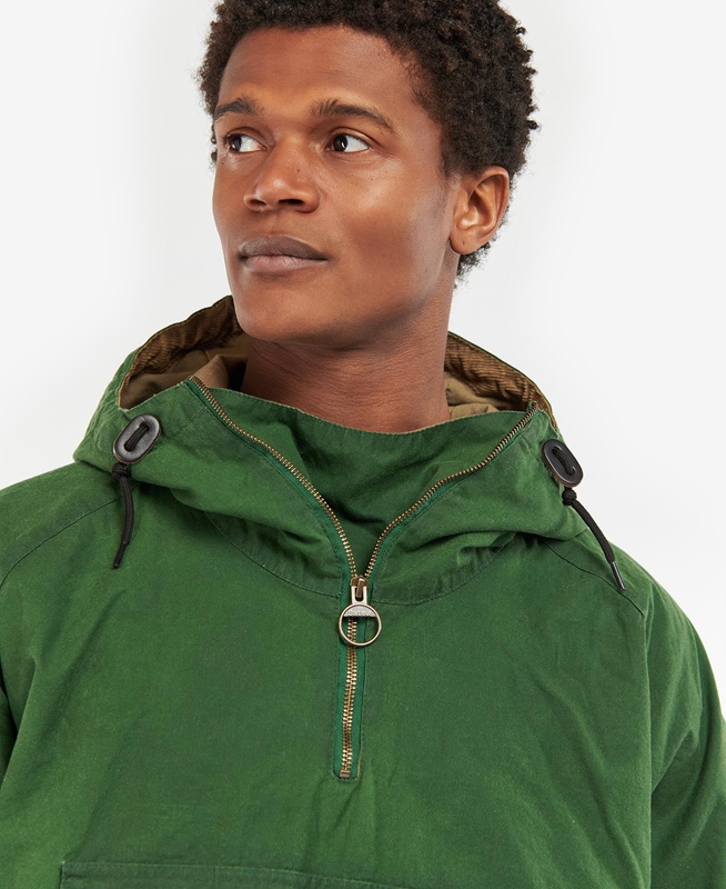 Men's Barbour Explorer Twig Pullover Casual Jackets Green | CTJGHZ-741