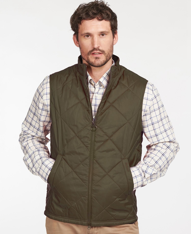 Men's Barbour Finn Vest Green | BOKTVA-182