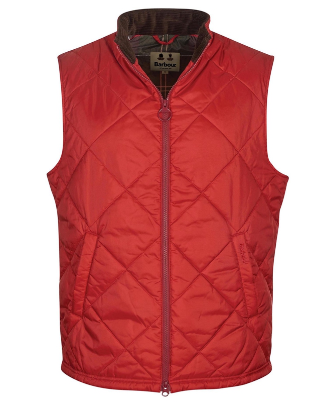 Men's Barbour Finn Vest Red | LWNBSZ-264