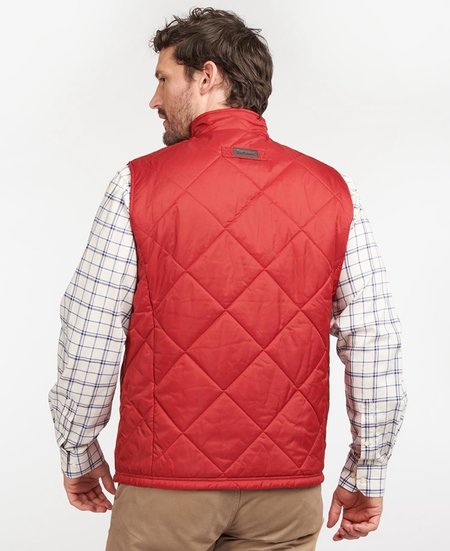 Men's Barbour Finn Vest Red | LWNBSZ-264