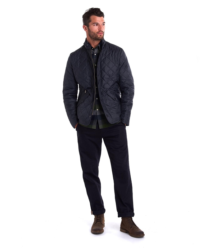 Men's Barbour Flyweight Chelsea Quilted Jackets Navy | OBWGFK-239