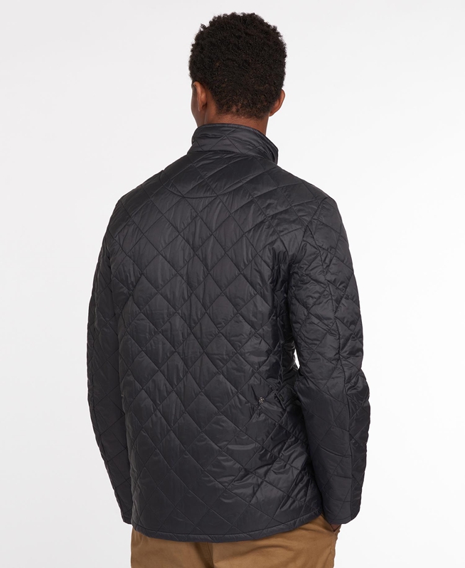 Men's Barbour Flyweight Chelsea Quilted Jackets Black | OMPZIL-139