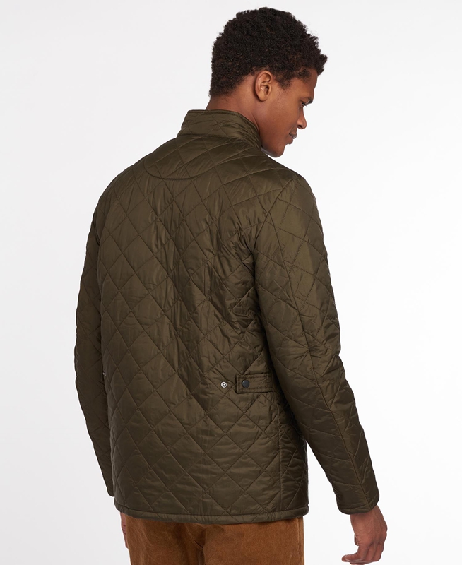 Men's Barbour Flyweight Chelsea Quilted Jackets Olive | ZJDFAG-543