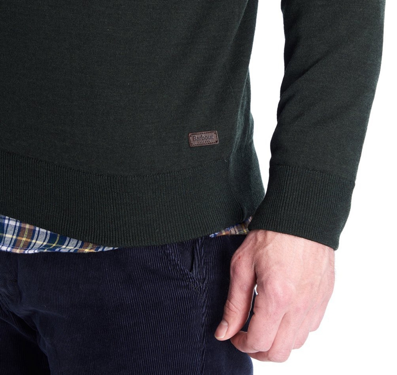 Men's Barbour Gamlan Half Zip Sweaters Green | KPGIVA-392