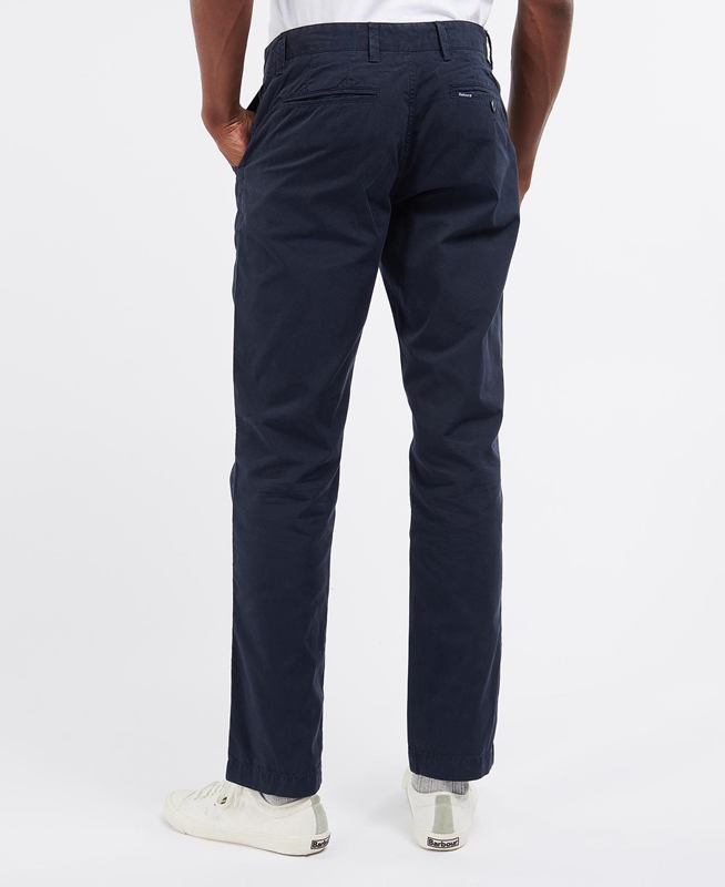 Men's Barbour Glendale Chino Pants Navy | MNIRWZ-734