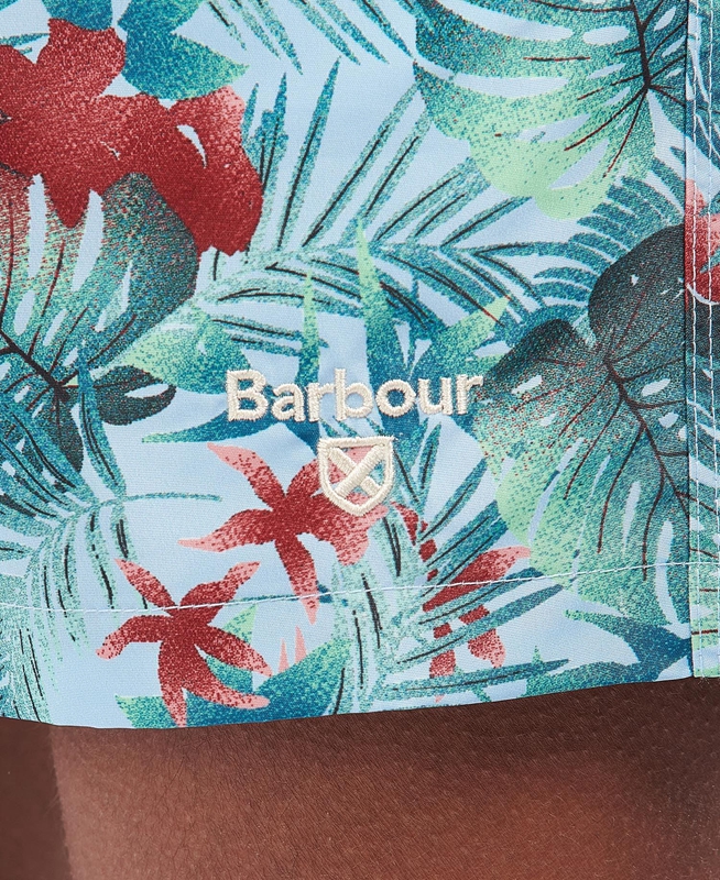 Men's Barbour Hawaiian Print Swim Pants Blue | GDBQKL-326