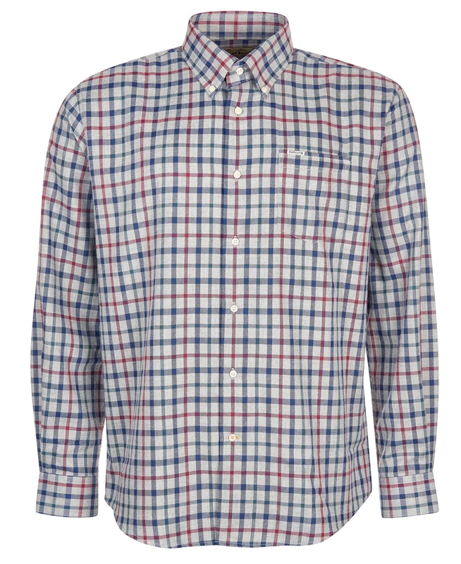 Men's Barbour Hemd Coll Thermo Shirts Grey | JQYUIW-584