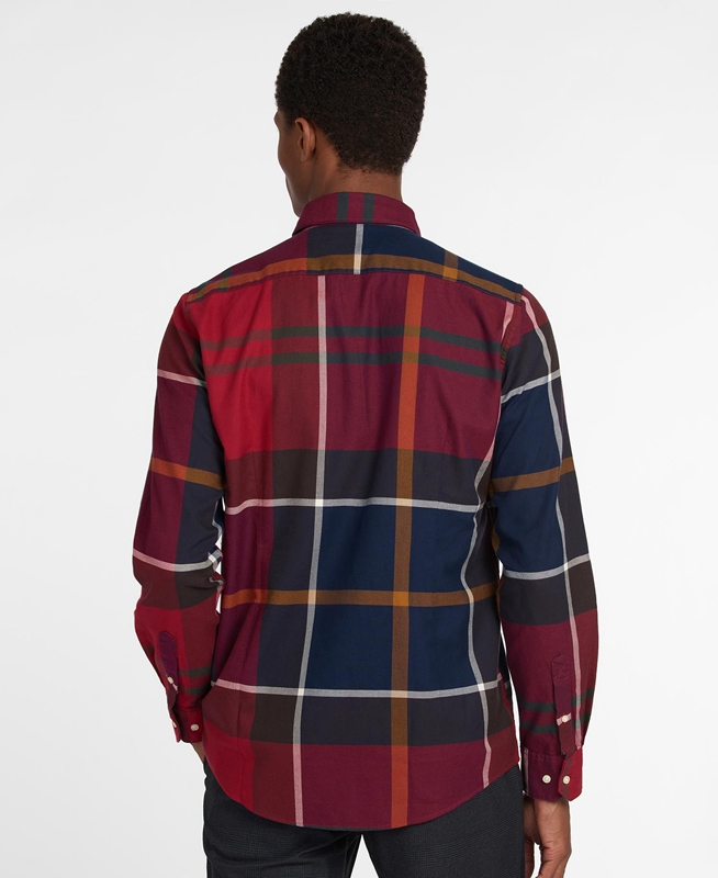 Men's Barbour Hemd Dunoon Taillored Shirts Red | NTGOPV-286