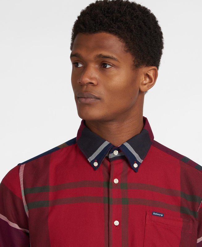 Men's Barbour Hemd Dunoon Taillored Shirts Red | NTGOPV-286