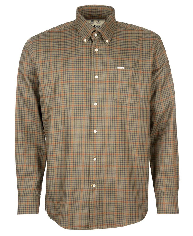 Men's Barbour Hemd Henderson Thermo Weave Shirts Olive | ECHUVB-962