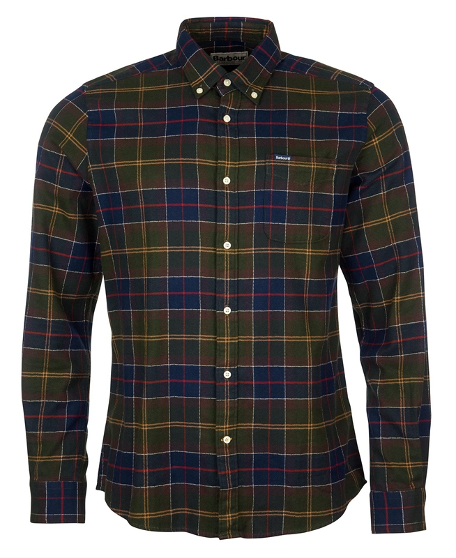 Men's Barbour Hemd Kyeloch Tailored Shirts Olive | FRAKYM-810