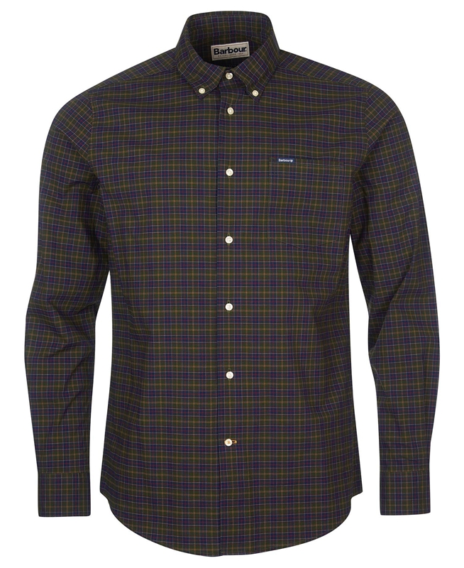 Men's Barbour Hemd Lomond Tailored Shirts Olive | FDTARU-523