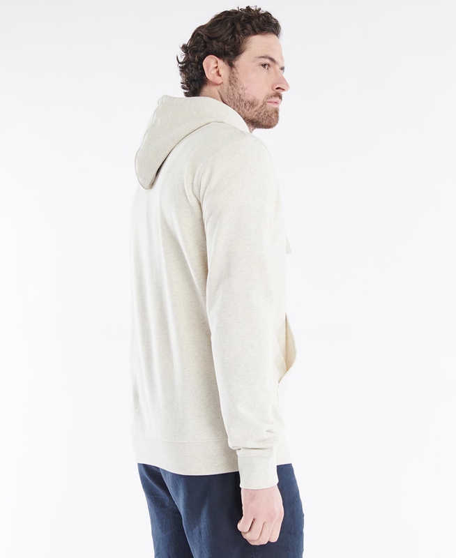 Men's Barbour Hetton Sweatshirts Cream | JKBTNF-367